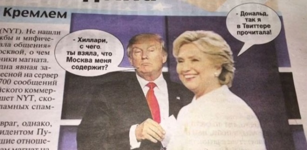 3.nov.2016 - Jornais russos ridicularizam Hillary e exaltam Trump - Reprodução
