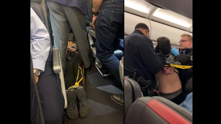 Passageiro é contido após tentar abrir porta de avião nos EUA - Reprodução/Twitter