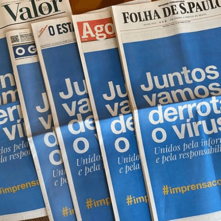 Jornais brasileiros unificam capas em combate ao coronavírus - Reprodução