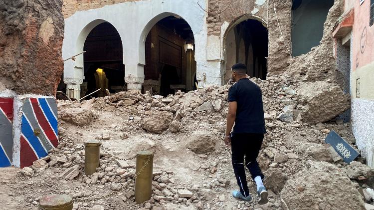  A cidade histórica de Marrakech  sofreu danos decorrentes do forte terremoto que atingiu o Marrocos na sexta-feira