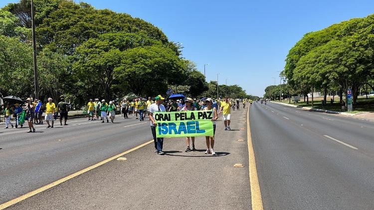 Apoio a Israel em ato de bolsonaristas em Brasília no 15/11