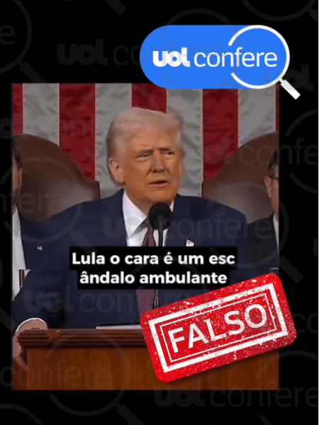 11.jun.2025 - Em seu discurso, Trump não citou Lula nenhuma vez; vídeo foi adulterado 11.jun.2025 - Em seu discurso, Trump não citou Lula nenhuma vez; vídeo foi adulterado