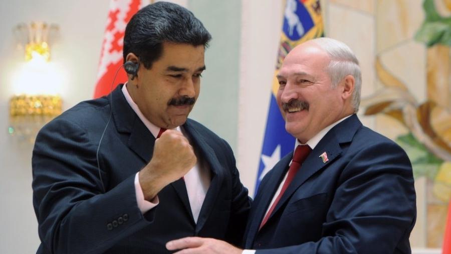 Nicolás Maduro e Aleksandr Lukashenko fazem parte, em seus respectivos países, de delicadas disputas de poder - AFP