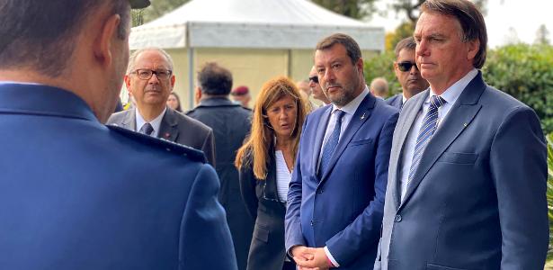 Bolsonaro e Salvini na homenagem aos pracinhas em Pistoia