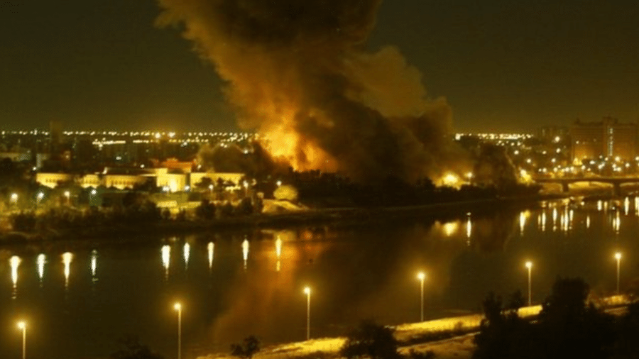 O bombardeio do Iraque por forças dos EUA marcou o início da guerra contra o regime de Saddam Hussein - Getty Images