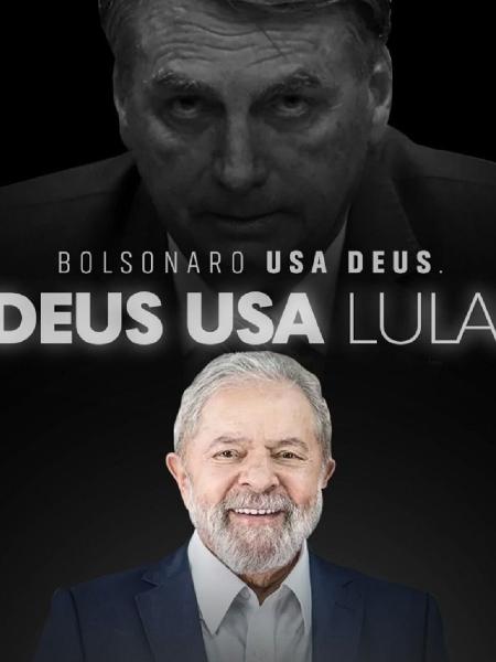 Montagem divulgada pela presidente do PT mostra Lula e Bolsonaro - Reprodução/Twitter