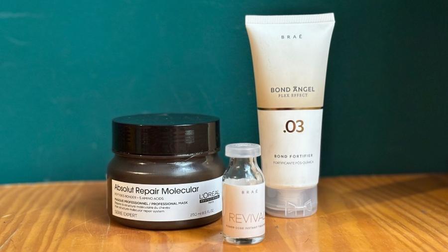 Máscara Absolut Repair Molecular, Ampola Revival e Bond Angel prometem ajudar no pós-descoloração Máscara Absolut Repair Molecular, Ampola Revival e Bond Angel prometem ajudar no pós-descoloração
