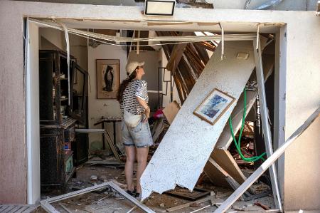 22.jun.2025 - Casa atingida na área de Ramat Aviv, em Tel Aviv, após ataque do Irã a Israel 22.jun.2025 - Casa atingida na área de Ramat Aviv, em Tel Aviv, após ataque do Irã a Israel