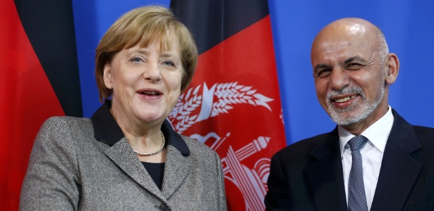 Chanceler alemã, Angela Merkel, e Ashraf Ghani, presidente do Afeganistão