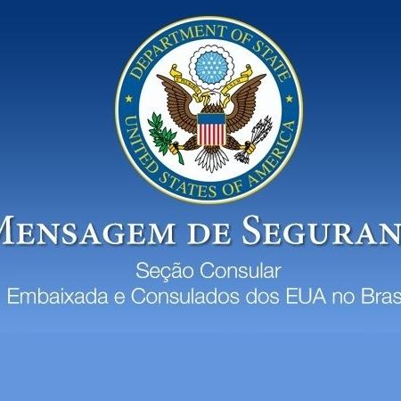 Mensagem da embaixada dos EUA no Brasil por conta das tensões no Oriente Médio - Reprodução