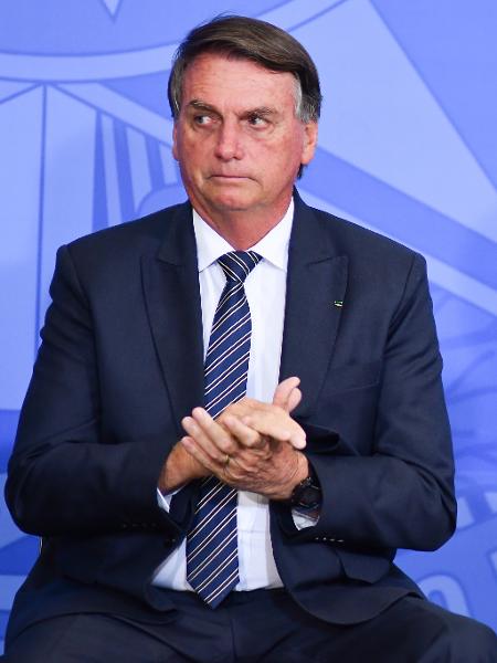 28.abr.2022 - Bolsonaro, em evento no Palácio do Planalto - Antonio Molina/Folhapress