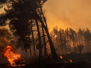 Incêndio florestal na Grécia se espalha até Atenas e força saída de moradores