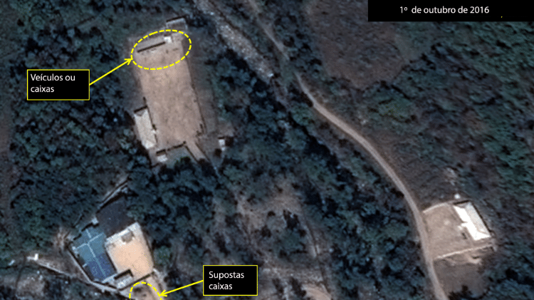 7.out.2016 - Imagem de satélite da região em torno do local do teste nuclear de Punggye-Ri, na Coreia do Norte