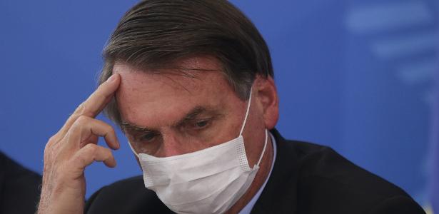 O presidente Jair Bolsonaro em coletiva sobre o novo coronavírus