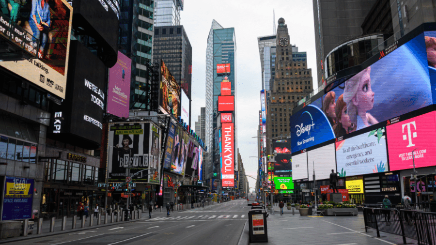 24.abri.2020 - Times Square, em Nova York - Noam Galai/Getty Images
