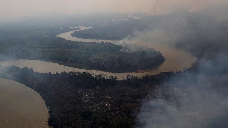 Focos de incêndio no Pantanal, no Mato Grosso  - Amanda Perobelli/Reuters
