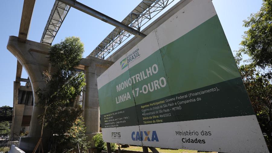 Prometida para a Copa de 2014, a Linha 17-Ouro já diminuiu de tamanho e aumentou de preço - Renato S. Cerqueira/Futura Press/Estadão Conteúdo