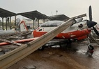 Tempestade danifica 11 aviões da FAB no interior de São Paulo - Reprodução: Twitter/X