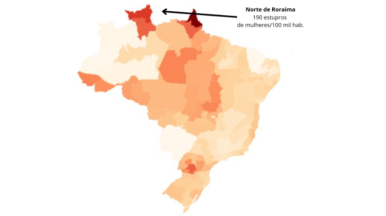 Norte de Roraima é a mesorregião recordista de estupro de mulheres no Brasil