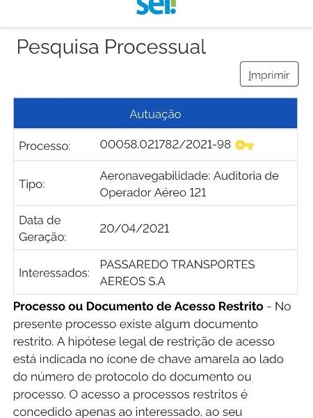 Processo de auditoria da Voepass na Anac