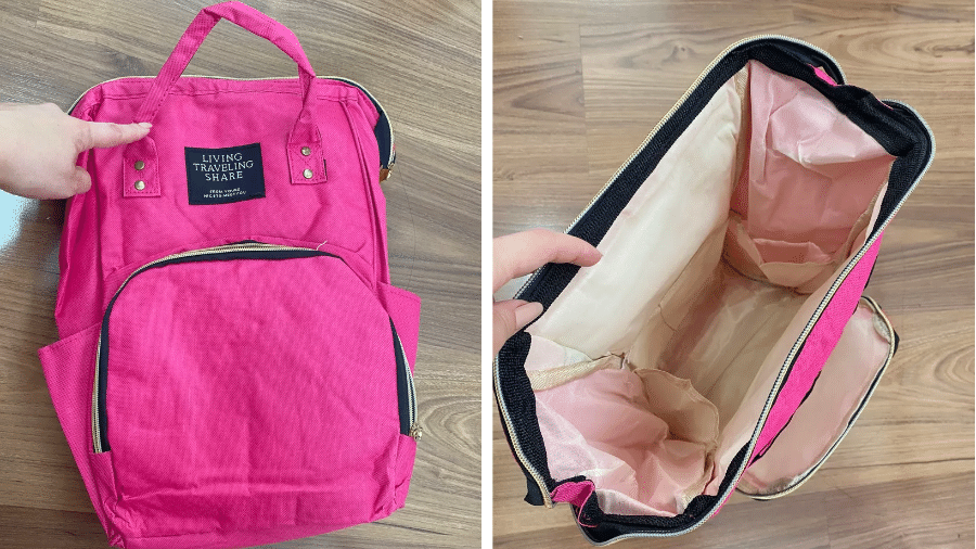 Bolsa para itens do bebê possui vários compartimentos internos