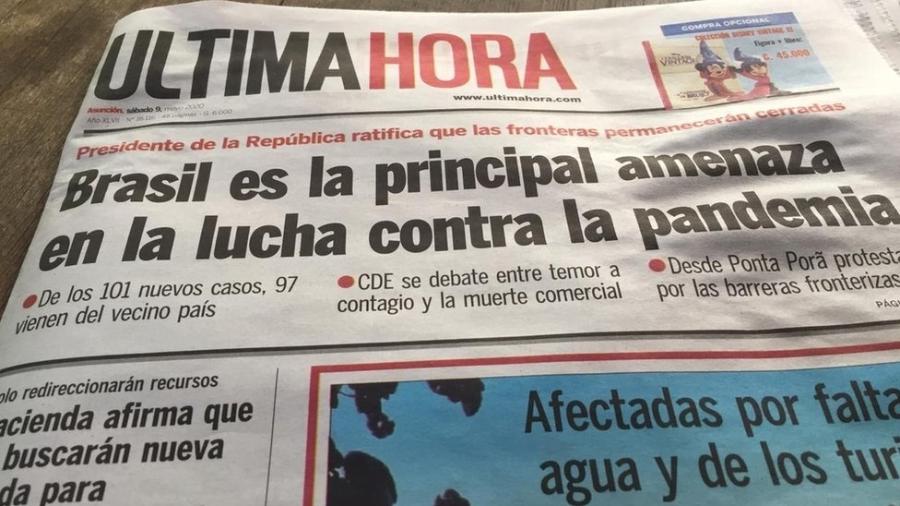 Jornal paraguaio reproduziu declaração de presidente do país - Reprodução