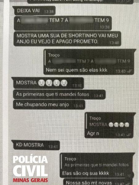 Polícia Civil divulga print de mensagem entre homem que foi preso suspeito de aliciar jovens - Divulgação/Polícia Civil