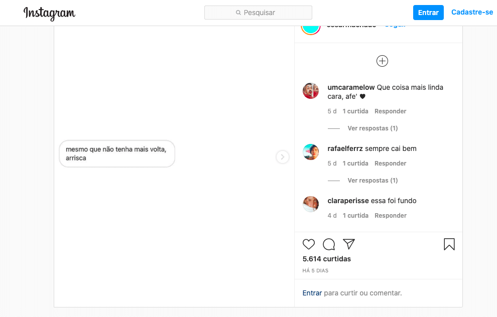 Ha Poesia Naquela Mensagem Artista Transforma Frases Do Instagram Em Verso 18 11 2020 Uol Tilt