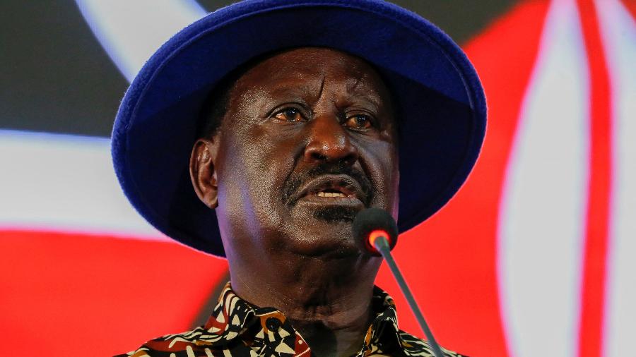 Líder da oposição do Quênia, Raila Odinga, faz discurso - REUTERS/Thomas Mukoya