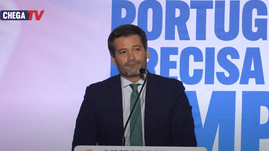 O líder do partido português Chega, André Ventura O líder do partido português Chega, André Ventura