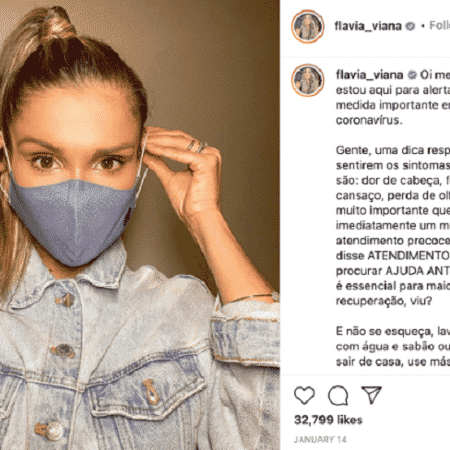 Com 2,5 milhões de seguidores, a ex-BBB Flávia Viana recebeu R$ 11,5 mil para defender atendimento precoce - Reprodução/Instagram - Reprodução/Instagram