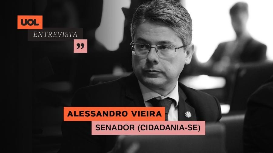 O senador Alessandro Vieira (Cidadania-SE) - Editoria de Arte/UOL