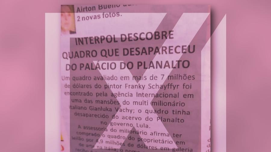 11.mar.2022 - Post faz alegação falsa de que quadro desapareceu do acervo do Palácio do Planalto - Projeto Comprova