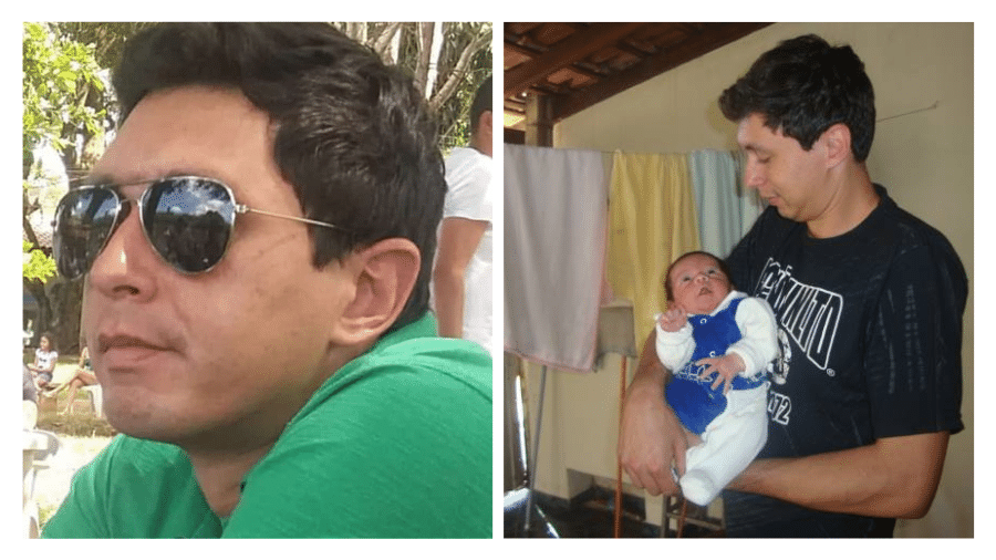 Michael, 34, estava passeando com o filho, Leonardo (o bebê à direita, em foto de 2013) quando o acidente ocorreu.  - Reprodução/Redes Sociais