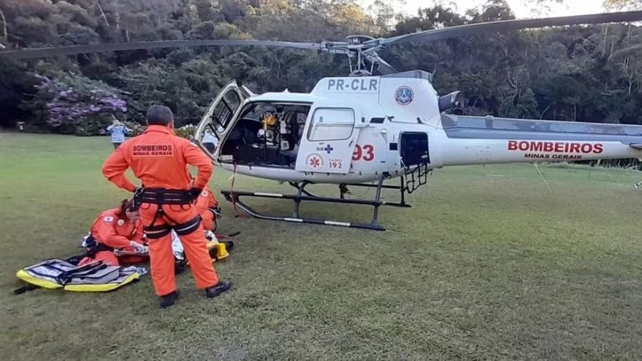 O homem caiu ao praticar voo de parapente na Serra da Mantiqueira em MG