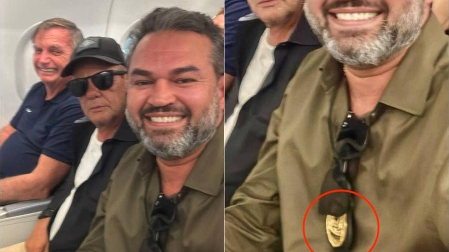 O vice-presidente do PL em Rondônia foi visto portando um distintivo em viagem ao lado de Jair Bolsonaro O vice-presidente do PL em Rondônia foi visto portando um distintivo em viagem ao lado de Jair Bolsonaro