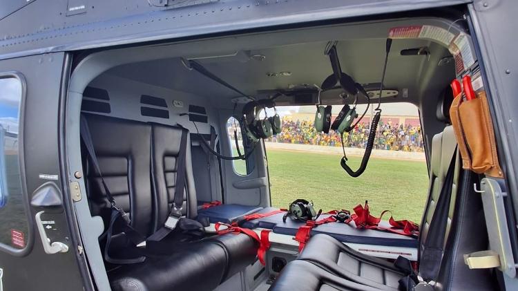 Interior da aeronave cedida pela governadora do RN, Fátima Bezerra (PT), para transferir Bolsonaro para Natal Interior da aeronave cedida pela governadora do RN, Fátima Bezerra (PT), para transferir Bolsonaro para Natal