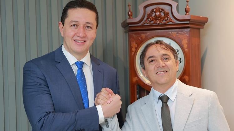 Prefeito reeleito de Juazeiro do Norte, Glêdson Bezerra, e o vice, Tarso Magno Prefeito reeleito de Juazeiro do Norte, Glêdson Bezerra, e o vice, Tarso Magno