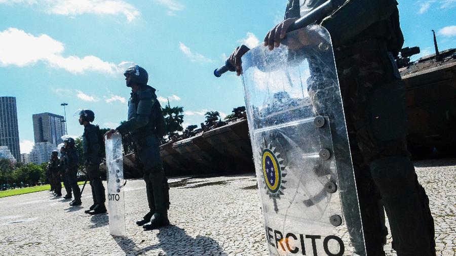 4.jul.2025 - Militares do Exército fazem a segurança da Cúpula do Brics, no Rio 4.jul.2025 - Militares do Exército fazem a segurança da Cúpula do Brics, no Rio