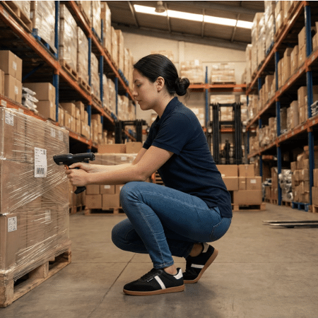 Trabalhadora usa calçado de segurança desenhado para anatomia feminina