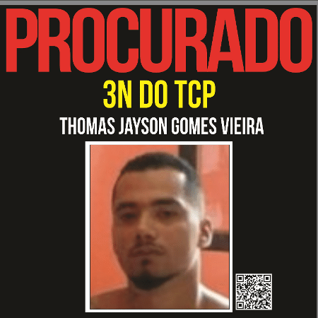 Thomas Jhayson Vieira Gomes, conhecido como 3N, suspeito por tráfico - Divulgação