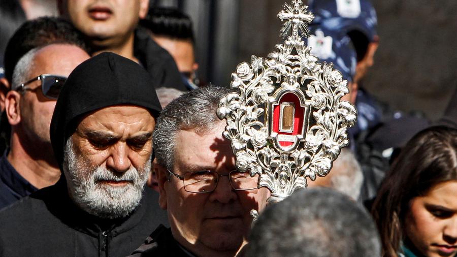 Relíquia da Manjedoura de Jesus é mandada para Belém - Musa AL SHAER / AFP