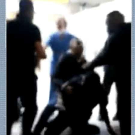 Paciente agride segurança de hospital em SP e é preso - Reprodução/TV Globo