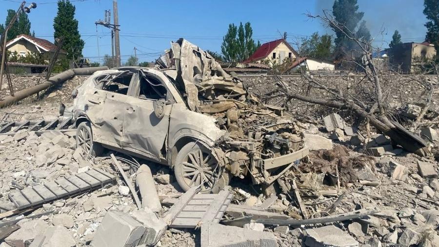 16.mai.2022 - Ataque com mísseis atingiu a região de Odessa, no sul da Ucrânia - Reprodução/Facebook/MNS.GOV.UA