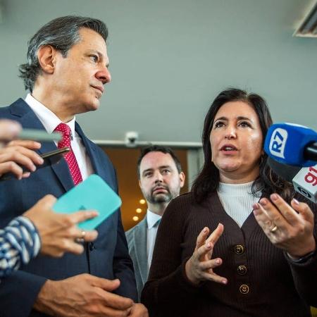 Ministros Fernando Haddad (Fazenda) e Simone Tebet (Planejamento e Orçamento) são defensores da revisão de gastos