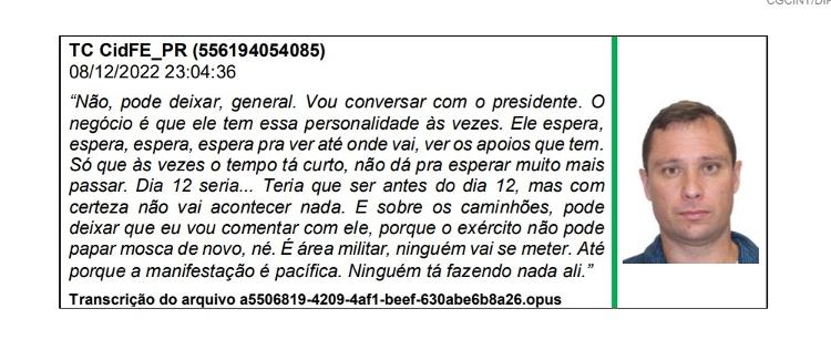 Mauro Cid responde ao general Mario Fernandes