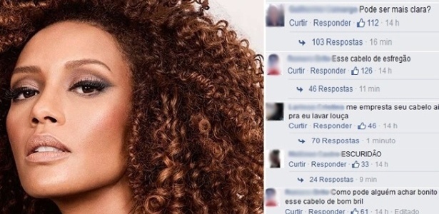 A atriz Taís Araújo sofreu uma série de insultos racistas em sua página no Facebook - Montagem BOL