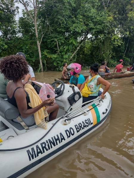 Hospital Regional Costa do Cacau ficou inacessível depois que pontos da rodovia BR-415 alagaram - Divulgação/Marinha