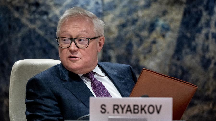 Serguei Ryabkov, vice-chanceler russo, durante entrevista na ONU - Fabrice Coffrini/AFP