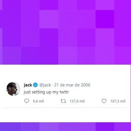 Tuíte de Jack Dorsey, vendido por US$ 2,9 milhões, recebeu oferta que corresponde a 0,2% desse valor  - Reprodução/Twitter